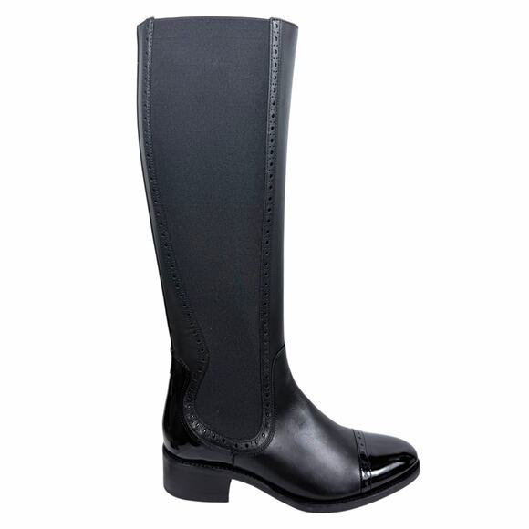 The Office of Angela Scott Ms Brigitte Black Leather Boot Size 36.5 - Picture 3 of 13